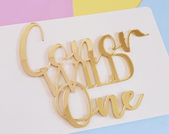 Personalized Wild One Acrylic Cake Topper: First Birthday Party Decor