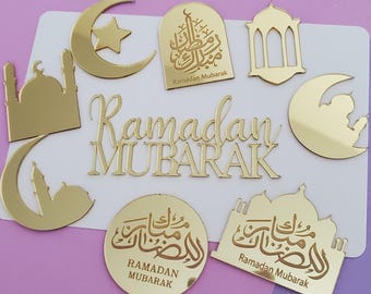 Ramadan Mubarak Cake Cupcake toppers Décor Mosque Islamic
