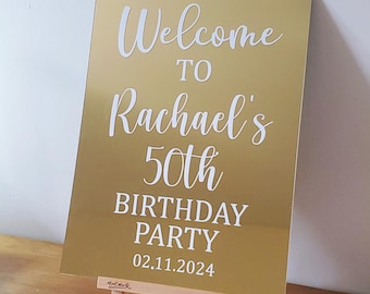 Personalized Acrylic Welcome Sign: Birthday, Wedding, Shower Decor