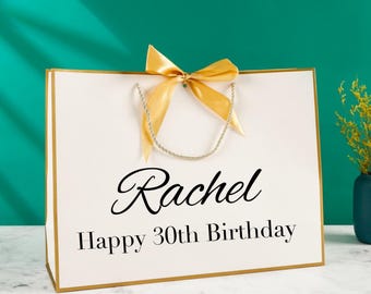 Personalised Gift Bag for 30th 50th 60th Birthday Christmas Wedding Babyshower