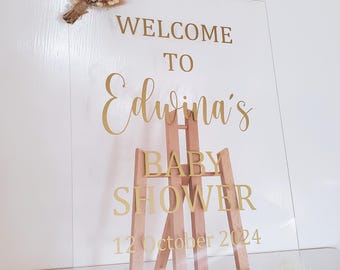 Personalised baby shower Welcome Entrance Sign Acrylic board Decoration