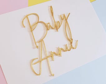 Personalized Baby Name Acrylic Cake Topper or Charm
