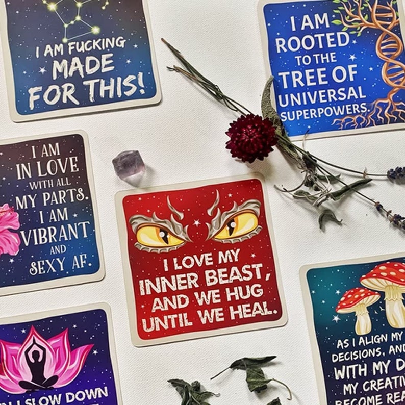 Sweet-Ass Affirmations 2, A Positive Affirmation Deck, 60 Affirmation Cards, for Oracle, Tarot, Gratitude, and Encouragement Cards Lovers zdjęcie 7