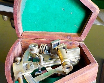 Vintange Stanley London boxed brass sextant