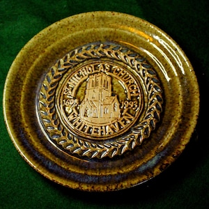 Gosforth Pottery St Nicolas Church, Whitehaven Commemorative Plaque 1693-1993