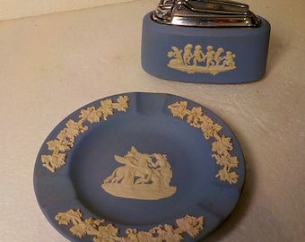 Vintage Wedgwood Jasperware Lighter (P38) and Ashtray