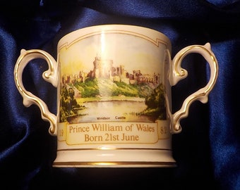 Miniature Loving Cup To Commemorate the Birth of Prince William 1982. By Aynsley