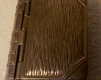 Antique Edwardian Silver plated, double sided, match and stamp book book, CEB&Co, #387571