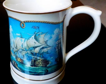 Wedgwood Queensware: The Horatio Nelson Tankard Collection - Battle of Trafalgar by Melvyn Buckley from Danbury Mint