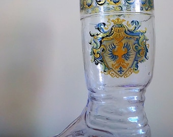 Bohemian Glass Drinking Boot