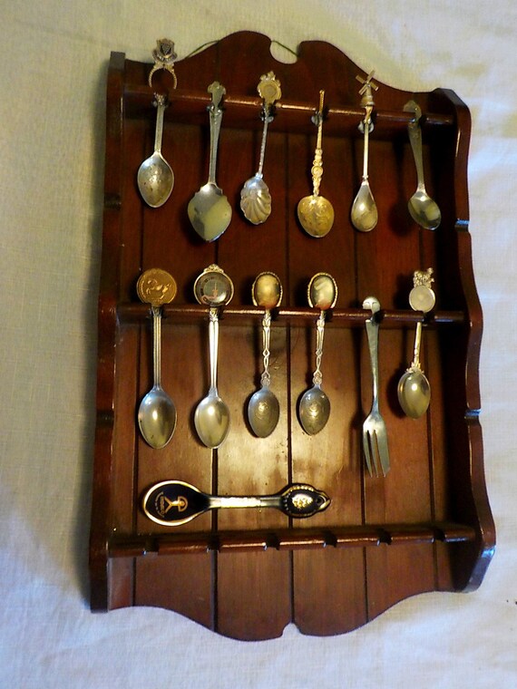 Souvenir Spoon Display Case With 10 FREE Assorted Souvenir Etsy