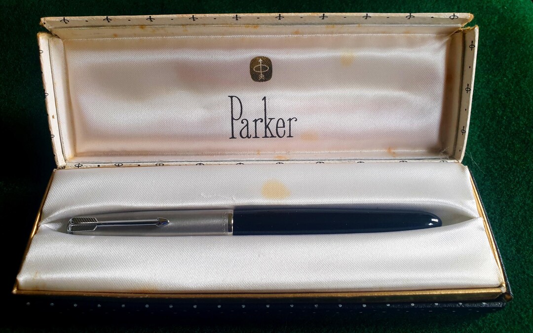 Vintage Parker "51" Fountain Pen: 14K Gold Nib, Made in England, Boxed ...