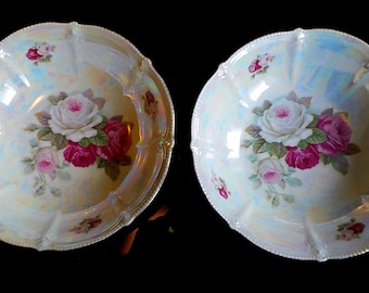 Pair of Victorian rose bowls