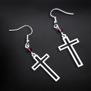 VAMPIRE A Gothic pair of Cross Earrings made with Stainless Steel