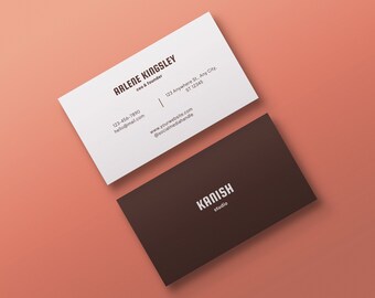 Bewerkbaar visitekaartje, minimalistisch visitekaartje, sjabloon voor visitekaartjes, afdrukbare visitekaartjes Canva-sjabloon