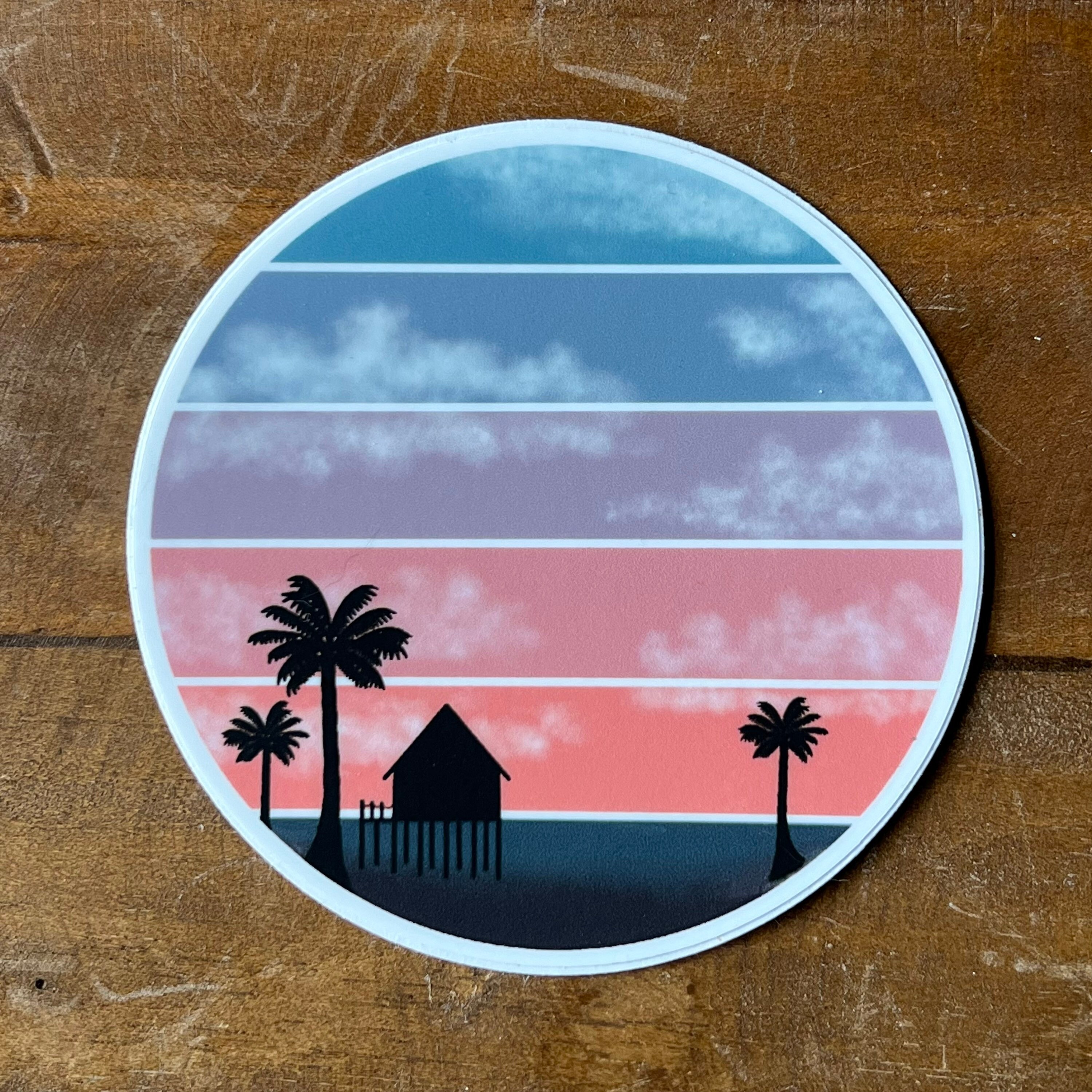 Ocean and Shack Sticker - Etsy