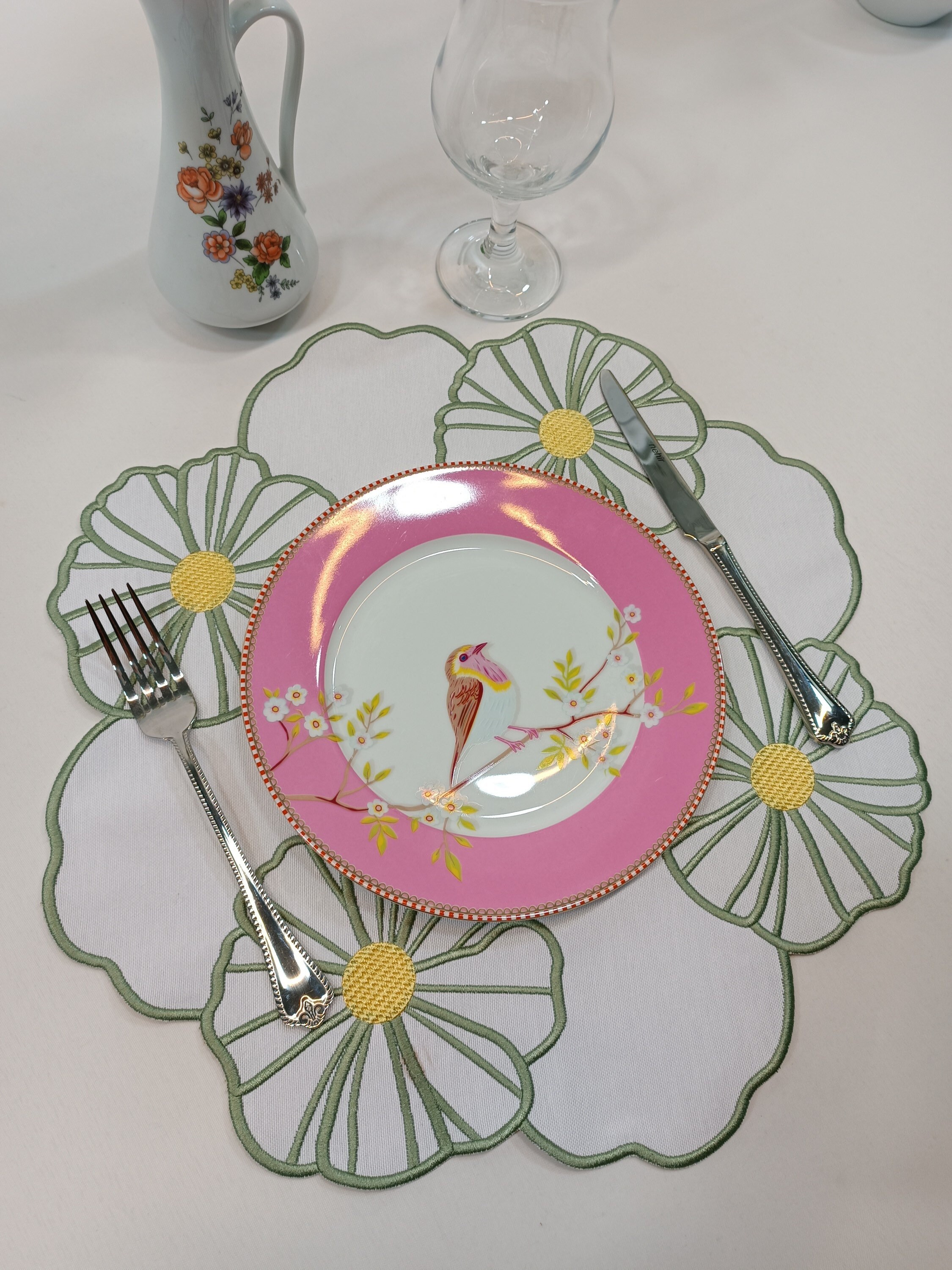 White Round Placemats Placemats Set of 6 Woven Round Etsy