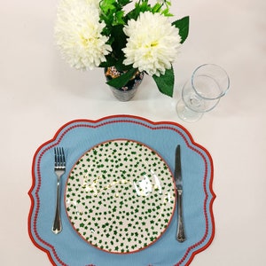 Beautiful  Placemats and napkins Set for 6 |  Embroidered White Modern Placemats