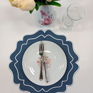 Placemats  Set for 6 |  Embroidered  Modern Placemats