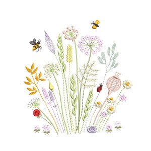 Summer Meadow Flower Herb Machine Embroidery Mask Daisy Easter ...