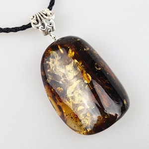 Multi color Amber Pendant, Cognac Amber, Brown Amber Pendant, Beautiful Gemstone Pendant, Lithuanian Handmade Jewerly, Natural Baltic Amber
