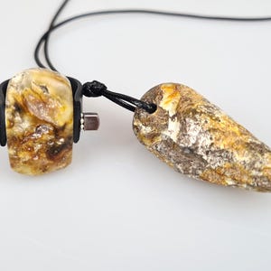 Gray White Amber Set, Amber Ring And Pendant, Gift for Her, Luxury Jewerly, Handcrafted, Baltic Amber, Elegant shiny Set, Raw Amber Pendant