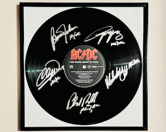 ACDC For Those About To Rock Autographed Vinyl Record Framed