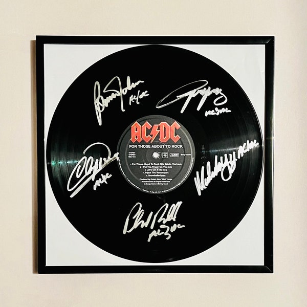 ACDC For Those About To Rock Autographed Vinyl Record Framed