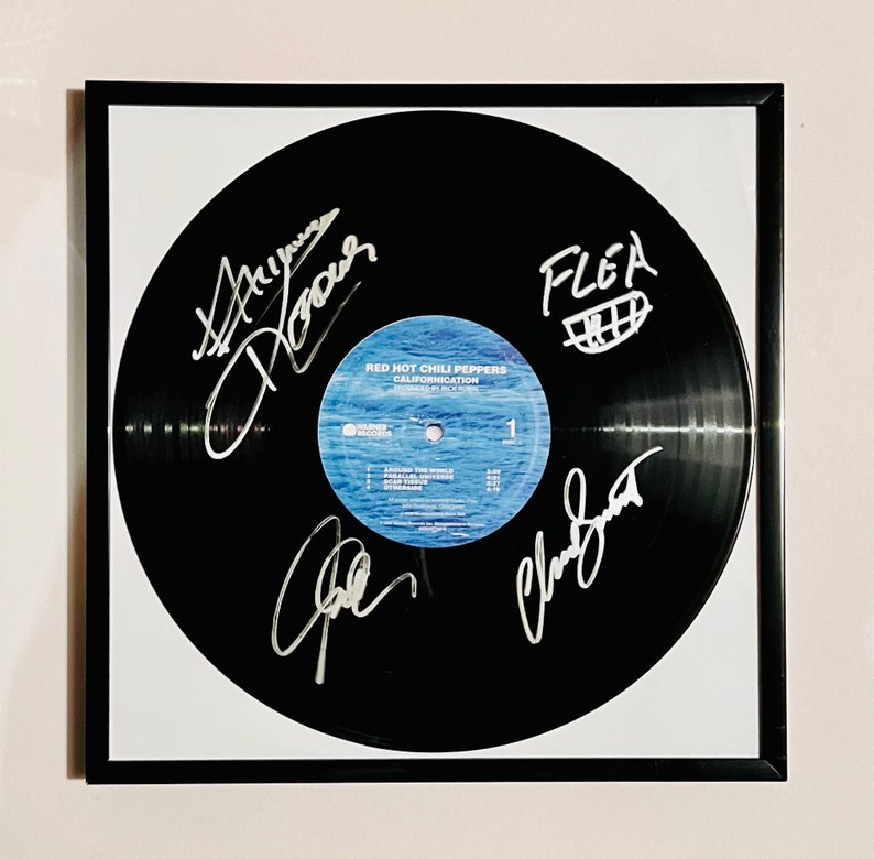 Red Hot Chili Peppers Californication Autographed Vinyl Record Framed