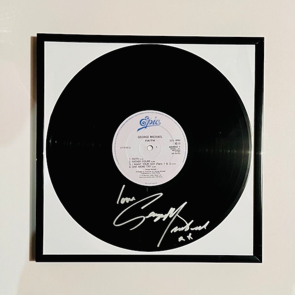 George Michael Faith Autographed Vinyl Record Framed