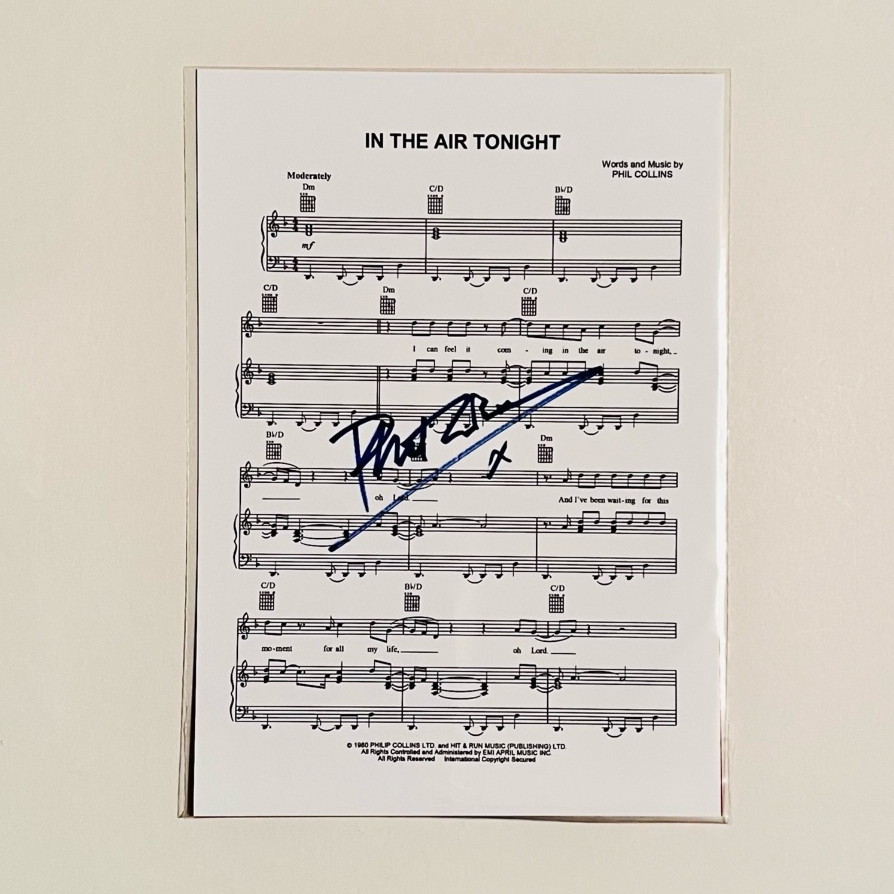 In The Air Tonight Sheet Music, Phil Collins