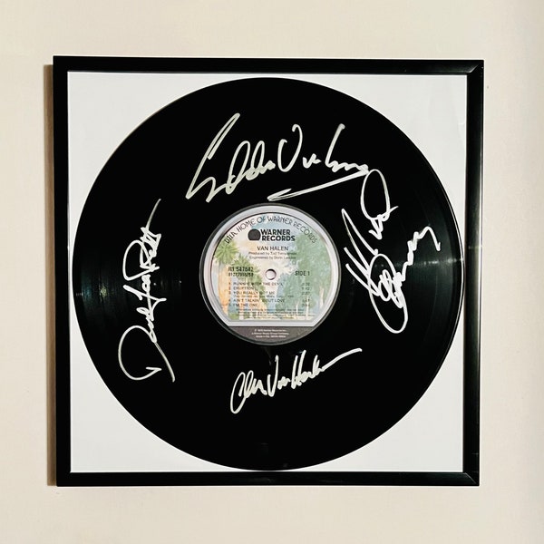 Van Halen Autographed Vinyl Record Framed