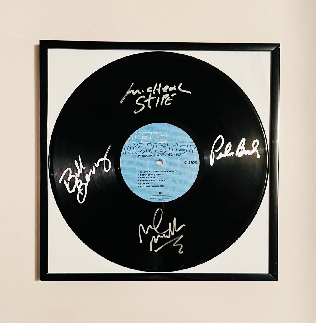 REM Monster Autographed Vinyl Record Framed Etsy