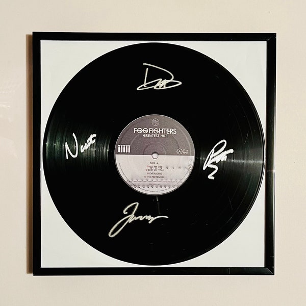 Foo Fighters Greatest Hits Autographed Vinyl Record Framed