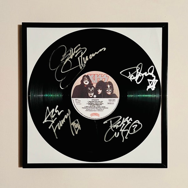 Kiss Dynasty Autogramm Schallplatte gerahmt
