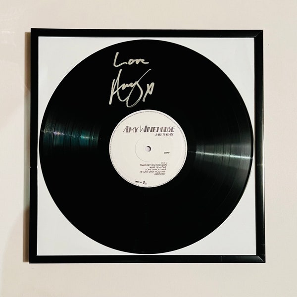 Amy Winehouse Back To Black Autographed Vinyl Record Framed