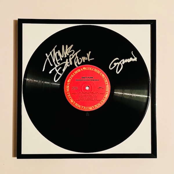 Daft Punk Random Access Memories Autografiado Disco de vinilo enmarcado