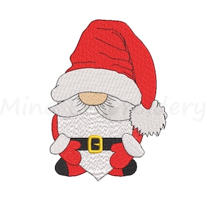 Santa Gnome Embroidery Design, Christmas Embroidery Design, Machine Embroidery Design, 4 Sizes, Instant Download
