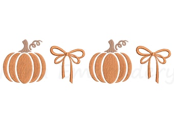 Coquette Pumpkin Embroidery Design, Machine Embroidery Design, 6 Sizes, Instant Download
