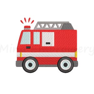 Fire Truck Embroidery Design: Machine Embroidery Pattern (4 Sizes, PDF Charts, Instant Download