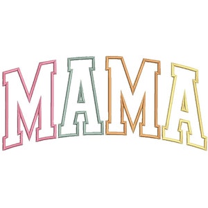Diseño de bordado con apliques de mamá, diseño de bordado de mamá, diseño de bordado a máquina, 4 tamaños, descarga instantánea