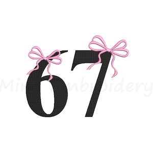 Coquette 67 Meme Embroidery Design, Machine Embroidery Design, 6 Sizes, Instant Download