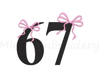 Coquette 67 Meme Embroidery Design, Machine Embroidery Design, 6 Sizes, Instant Download