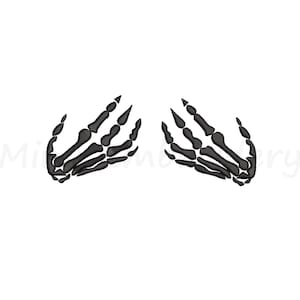 Skeleton Hands Embroidery Design, Machine Embroidery Design, Machine Embroidery Design, 5 Sizes, Instant Download