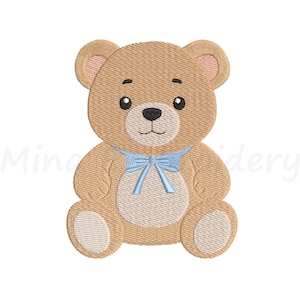 Baby Boy Bear Embroidery Design, Teddy Bear Embroidery, Animal Embroidery Design, Machine Embroidery Design, 4 Sizes, Instant Download