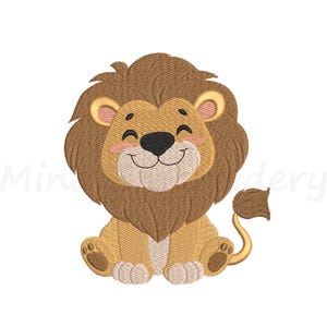 Cute Boy Lion Embroidery Design, Animal Embroidery Design, Machine Embroidery Design, 4 Sizes, Instant Download