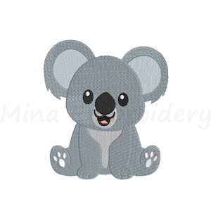 Baby Koala Embroidery Design, Animal Embroidery Design, Machine Embroidery Design, 4 Sizes, Instant Download