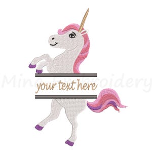 Split Unicorn Embroidery Design, Animal Embroidery Design, Machine Embroidery Design, 4 Sizes, Instant Download