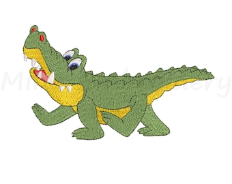 Cute Crocodile Embroidery Design, Animal Embroidery Design, Machine Embroidery Design,  4 Sizes, Instant Download