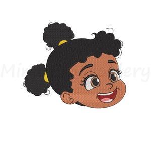 Baby Afro Girl Embroidery Design, Machine Embroidery Design, 4 Sizes, Instant Download